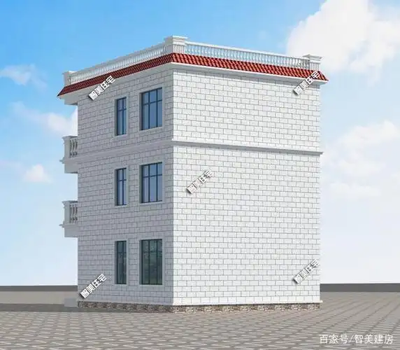 占地79平,平顶三层自建房户型,不设罗马柱也经典