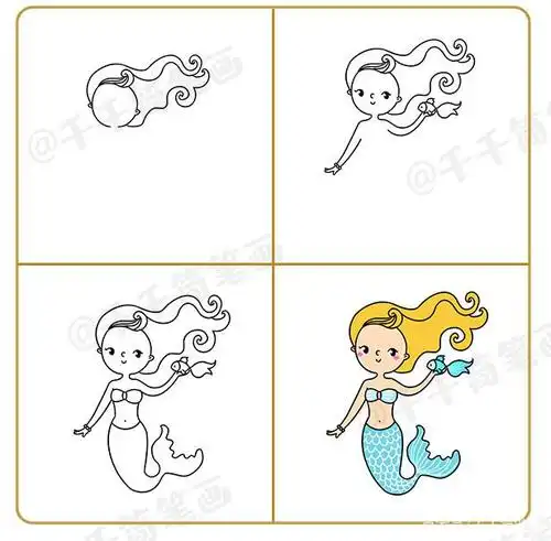 灰姑娘小红帽等经典童话人物简笔画怎么画,步骤简单易上手