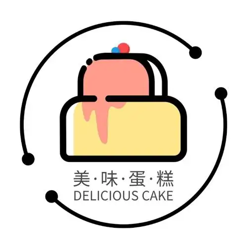 粉色奶油蛋糕食品店铺logo