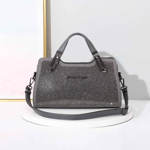 千涵新款镶钻灰色气质包包小众高级手提单肩轻奢女士时尚百搭欧美