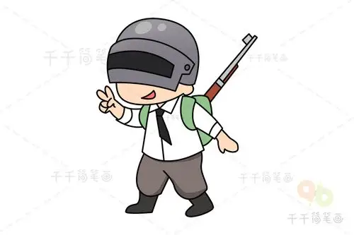 吃鸡游戏简笔画