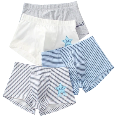 男童内裤纯棉儿童内裤平角裤男孩青少年短裤彩桥学生中大童四角裤