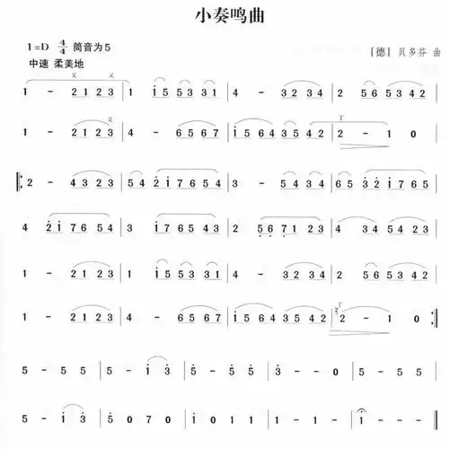 小奏鸣曲-贝多芬(笛子曲谱)