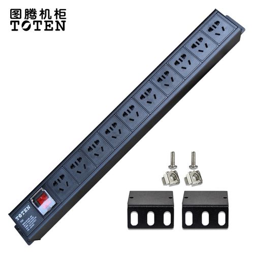 图腾(toten)pdu机柜插座 国标10位10a16a工业插排连接器 总控开关多用