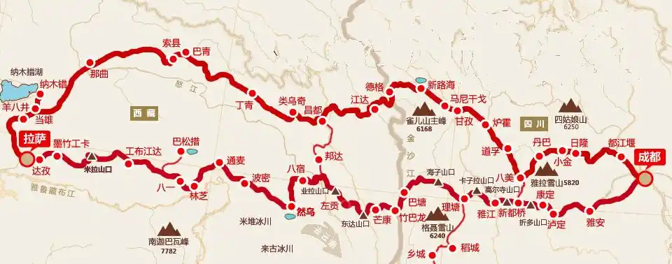 骑行西藏线路之川藏大北线