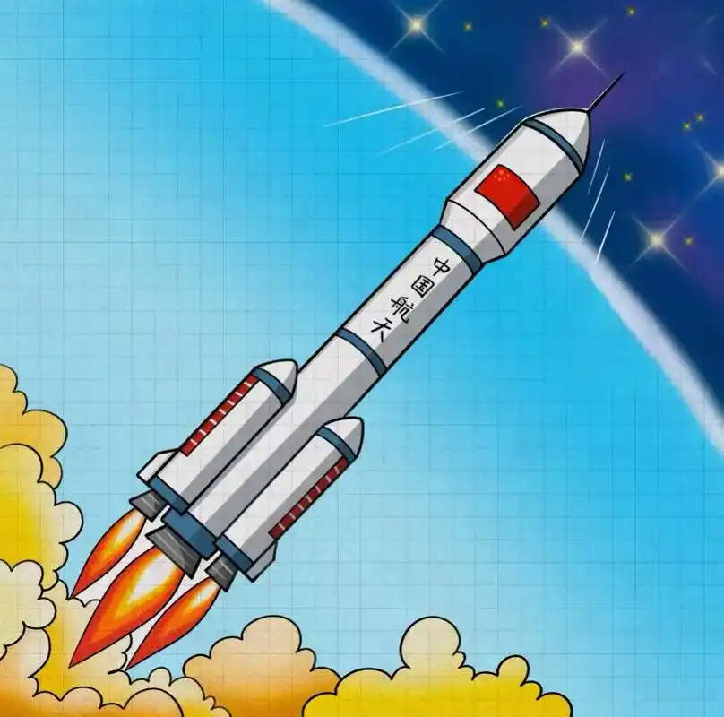 创作灵感 火箭简笔画,航天类主题画简 - 抖音