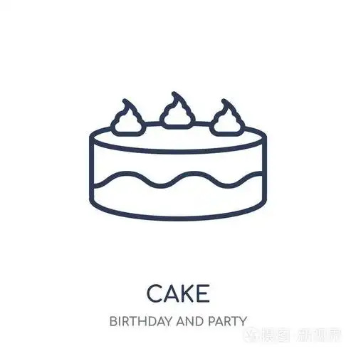 蛋糕线性符号设计从生日和派对收藏.