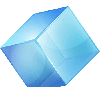 矢量手绘蓝色立体正方形