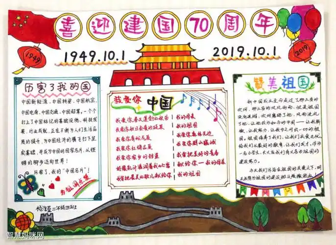 喜迎国庆华诞72周年手抄报