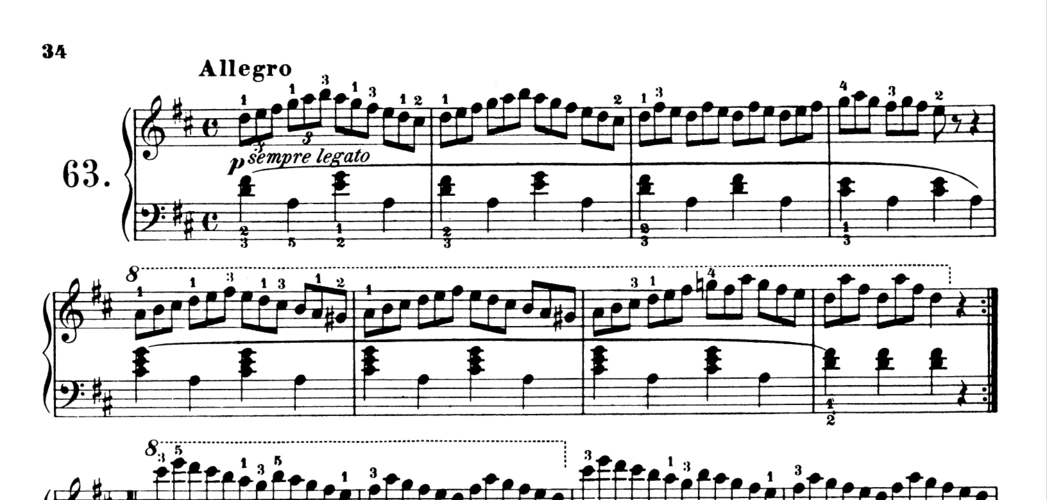 【原版】车尔尼初级教程,作品599-第63,64,65条