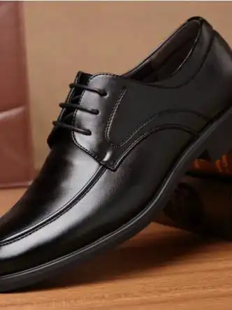卡帝乐鳄鱼cartelo皮鞋男士商务休闲正装黑色皮鞋英伦婚鞋平头系带