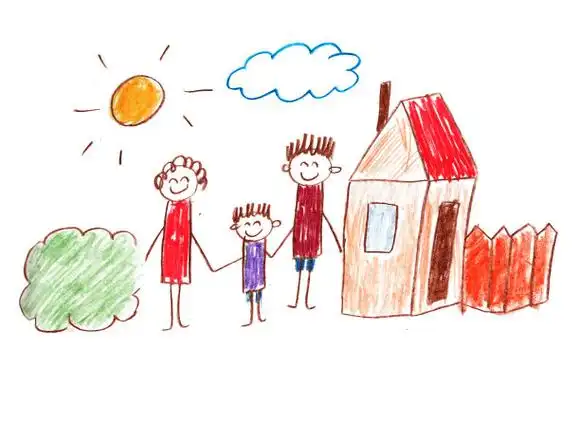 孩子画一个幸福的家庭