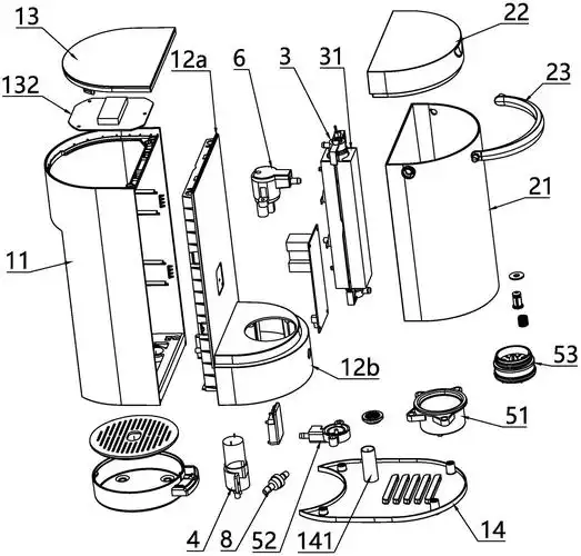 一种拆装方便的饮水机