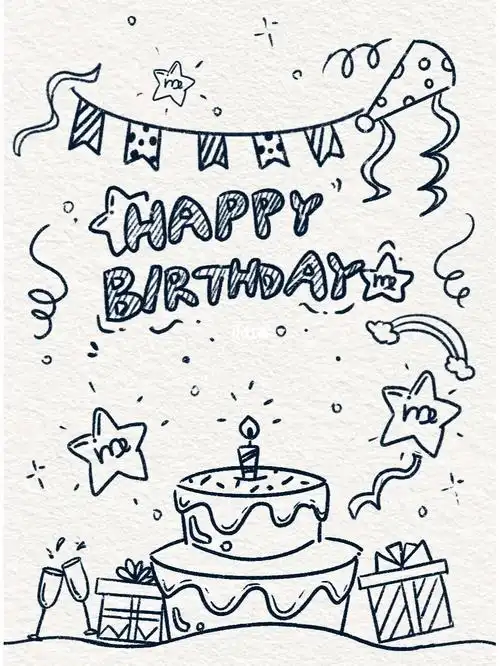 手绘生日贺卡