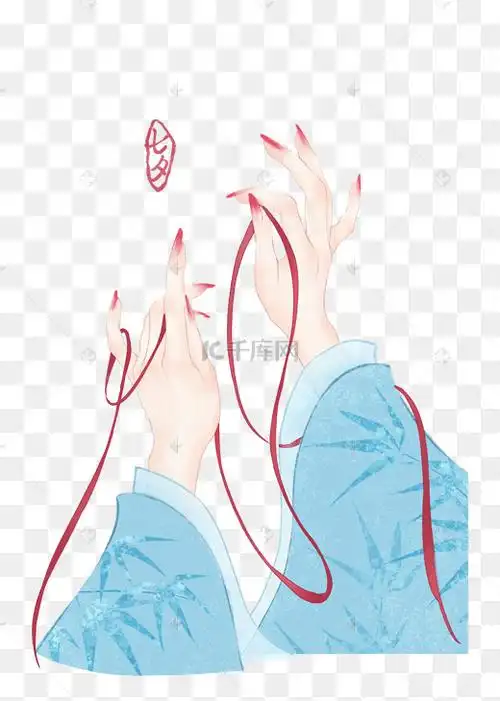 七夕国潮兰花指红线图片