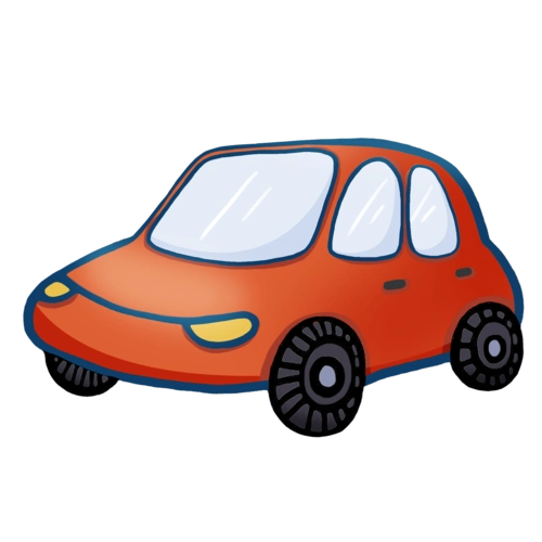 手绘卡通汽车免抠素材图片