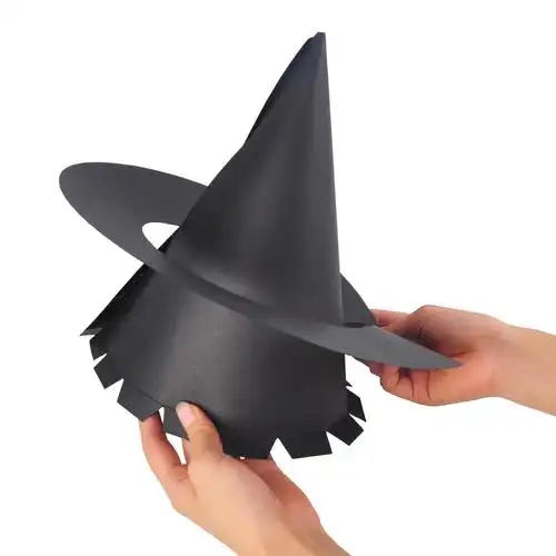 diy女巫帽子手工儿童表演出用品舞台黑色尖幼儿园扮装饰道具魔术