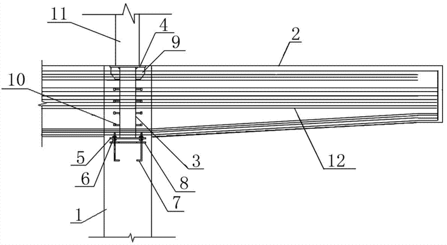 一种超限花架悬挑梁体系的连接节点结构的制作方法