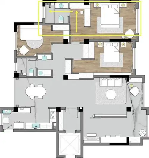 卧室衣帽间卫生间4种方案将功能区整合实现户型的最优布局