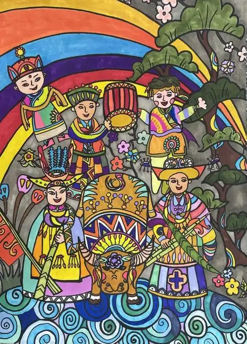 以笔绘心以画传情青浦区教育系统民族一家亲绘画作品展来啦