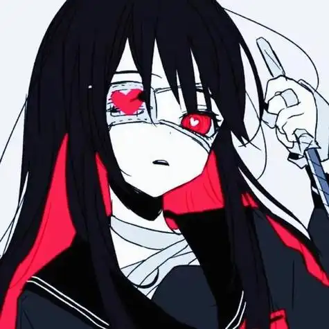 黑暗系二次元动漫女生头像沉默不是错只是泪在落