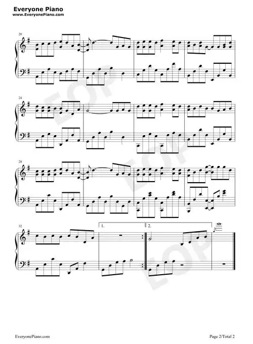 我乐意-许嵩五线谱预览2-钢琴谱文件(五线谱,双手简谱,数字谱,midi