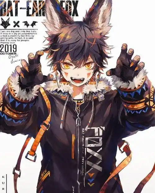 画风精致的动物拟人化少年插画对于毛发质感的刻画真是绝了