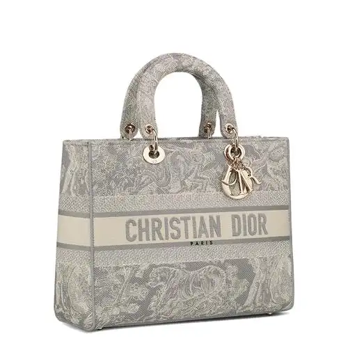 【包税】dior/迪奥 21秋冬新款lady d-lite系列 女士大号灰色toile de