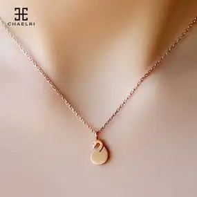 兰米儿原创钛钢镀18k玫瑰金彩金天鹅项链女锁骨链迷你小可爱韩版