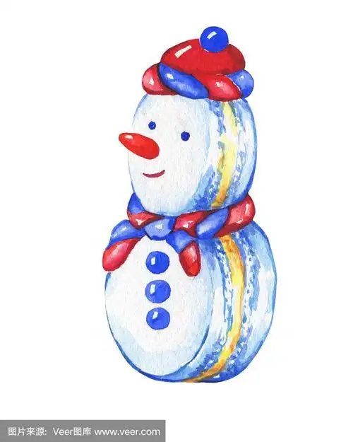 绘画插图,圣诞装饰物,纸杯蛋糕,雪人,贺卡