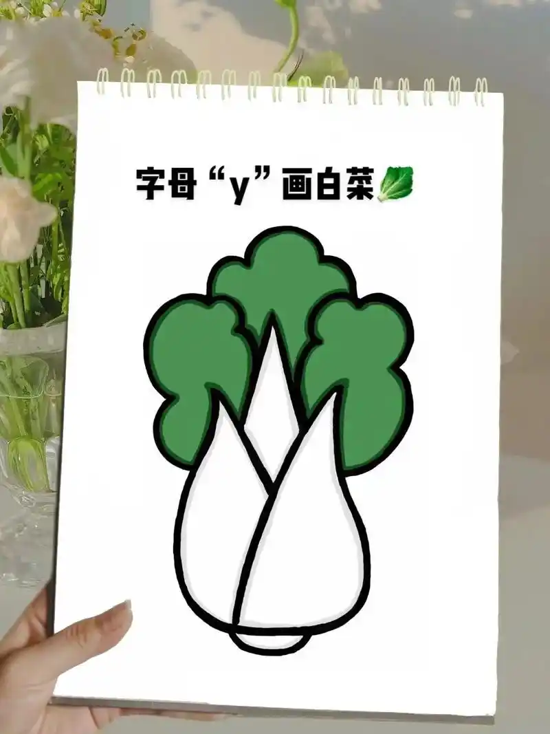 用字母"y"画白菜#白菜 #简笔画 #画画 #创意美术 #想 - 抖音