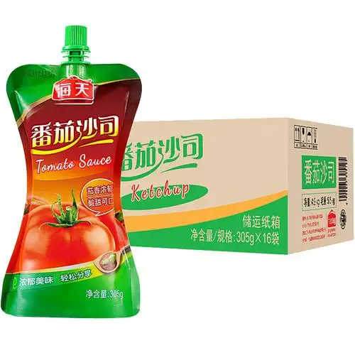 海天番茄沙司305g*16袋 家用整箱商用厨房挤压瓶意面酱手抓饼番茄