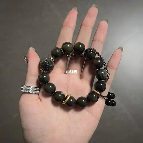 高级黑金配色阿拉善手串