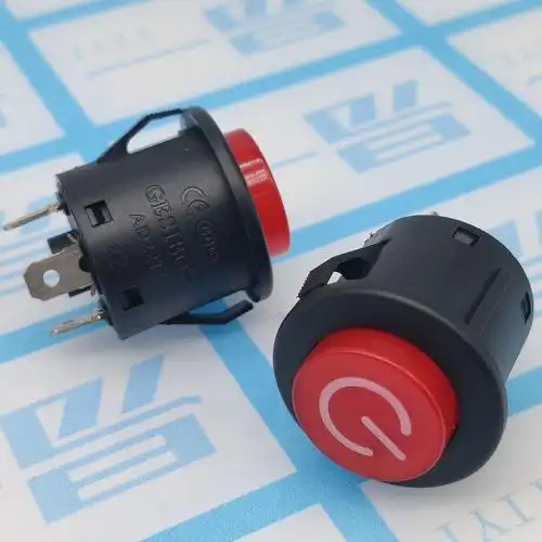 童车电源开关 22mm自锁开关 儿童电动车一键 点动启动开关