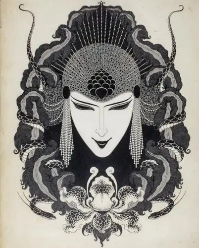 尽管比亚兹莱只绘制黑白两色的作品,但这并不妨碍他的艺术创造出光怪
