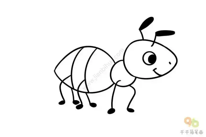 蚂蚁简笔画图片蚂蚁简笔画简笔画可爱的小蚂蚁就画好了.