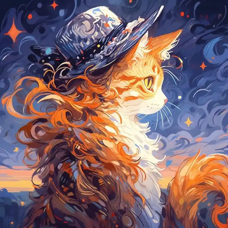 动人的情侣头像.橘猫在星空下#插画 #治愈画风 #猫咪 #橘 - 抖音