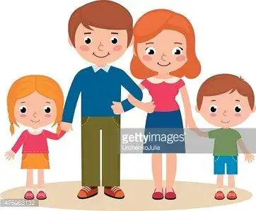 family portrait of parents and their children