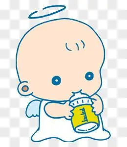 喝奶的卡通宝宝