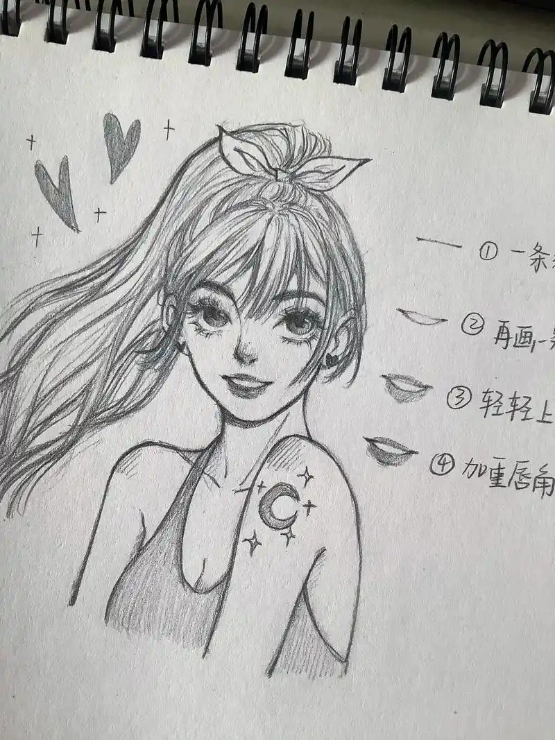 四步画出一个可爱笑容0299.#图文伙伴计划  主要分为四步 - 抖音