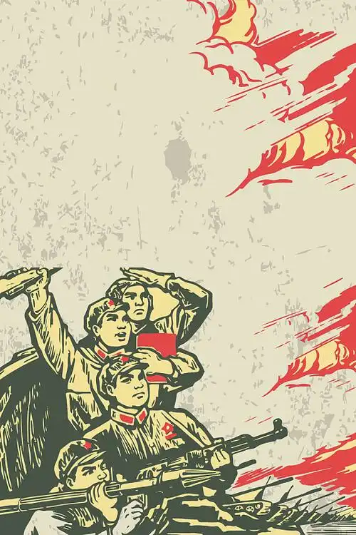 卡通手绘军事战争年代怀旧矢量背景
