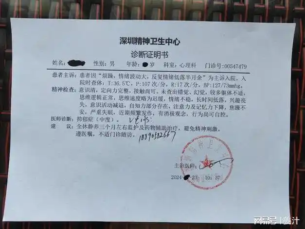 汕尾惠州东莞人流收据清单病假单人工流产住院病历抑郁症出院病例汕尾