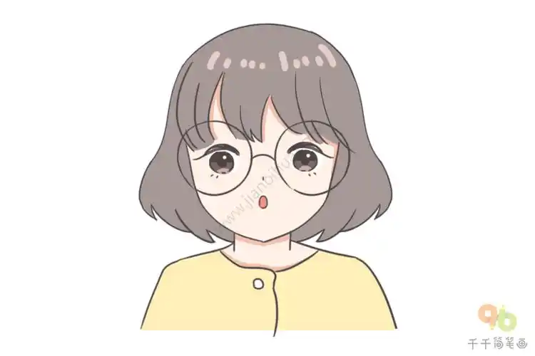 眼镜女孩卡通微信头像_微信头像简笔画