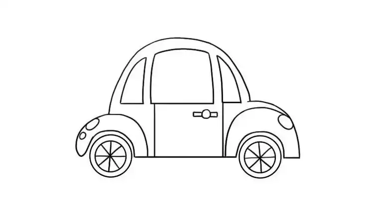 汽车远去的漫画简笔画