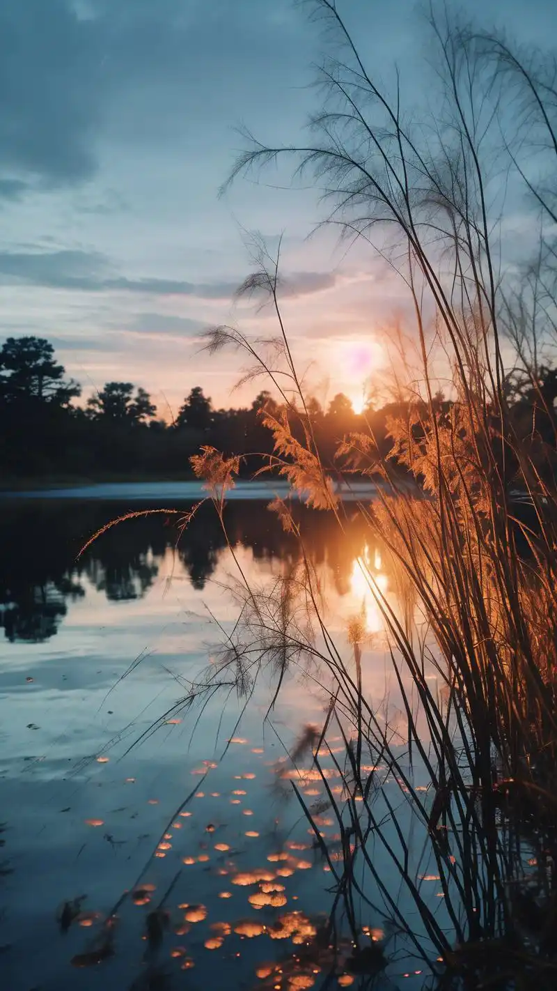 悲伤黄昏,氛围感壁纸94 黄昏时分,天空被染成一片橙红,悲伤的情绪在