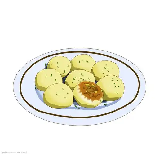 手绘美食鱼丸插画 美味的鱼丸 手绘美食插画 卡通插画 可口的鱼丸