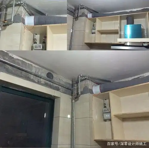 厨房烟道口装在吊顶上,还是吊顶下?我说了不算,这点全看开发商