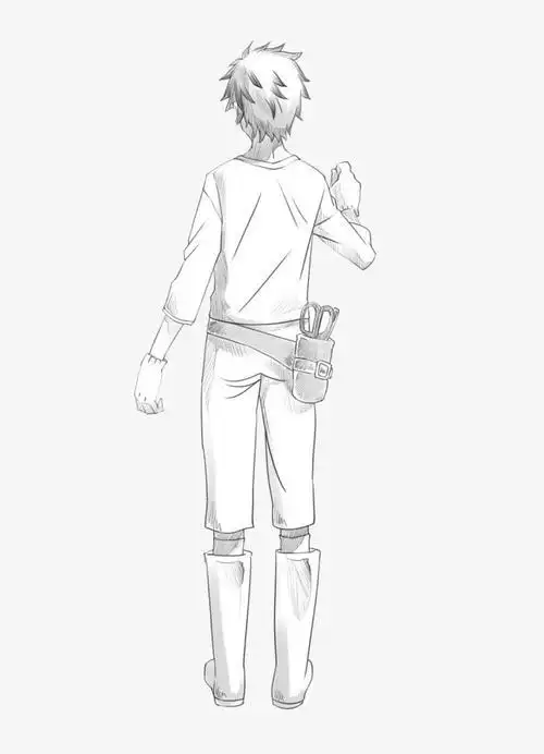 打着伞的男孩背影简笔画