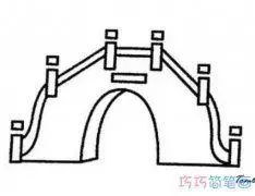 幼儿简笔画石拱桥的画法步骤图简单