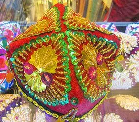 民族工艺新疆维吾尔手工制作手工吧达木花小花帽包邮正品特价